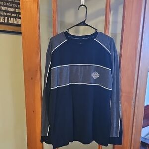 Harley-Davidson Black and Gray Long Sleeve Tee